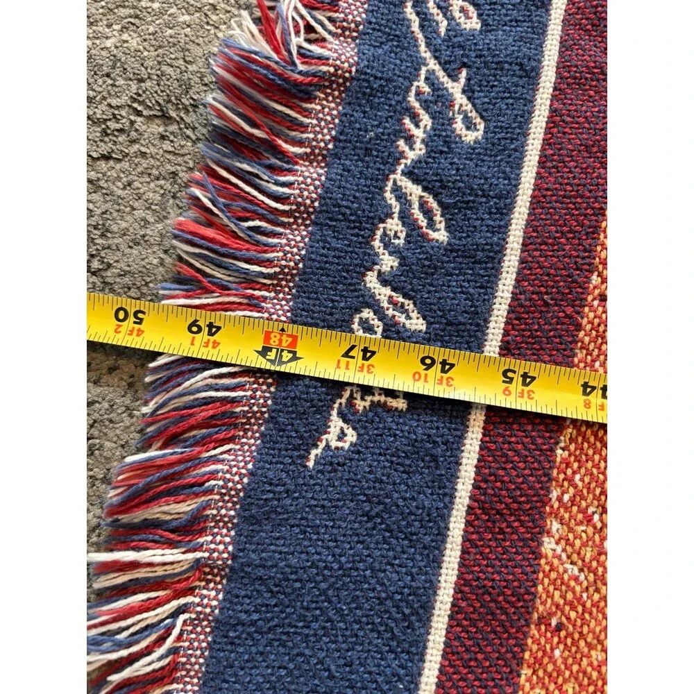Bob Timberlake Paul Brent Woven Throw Blanket Coastal Farmhouse VTG USA cotton